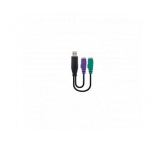 Adaptador 2Xps/2-H A Usb(A)-M Nanocable 15Cm Negro