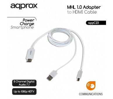 Adaptador Mhl 1.0 A Hdmi Approx Appc23 Blanco