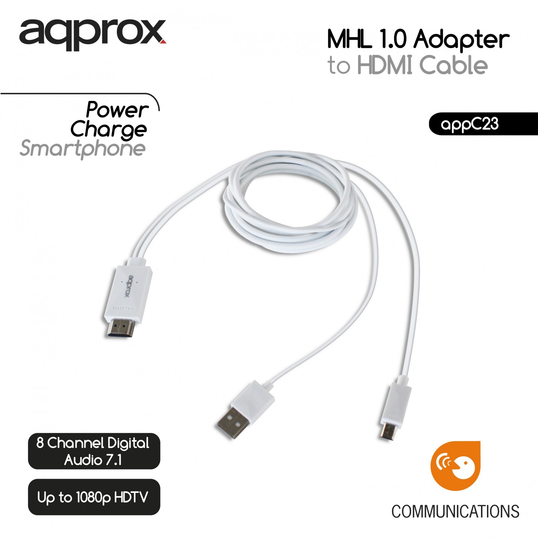 Adaptador Mhl 1.0 A Hdmi Approx Appc23 Blanco