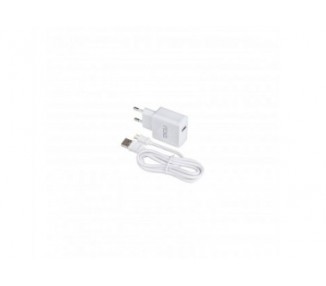 Cargador Blanco de Pared 2.4A con Cable microUSB