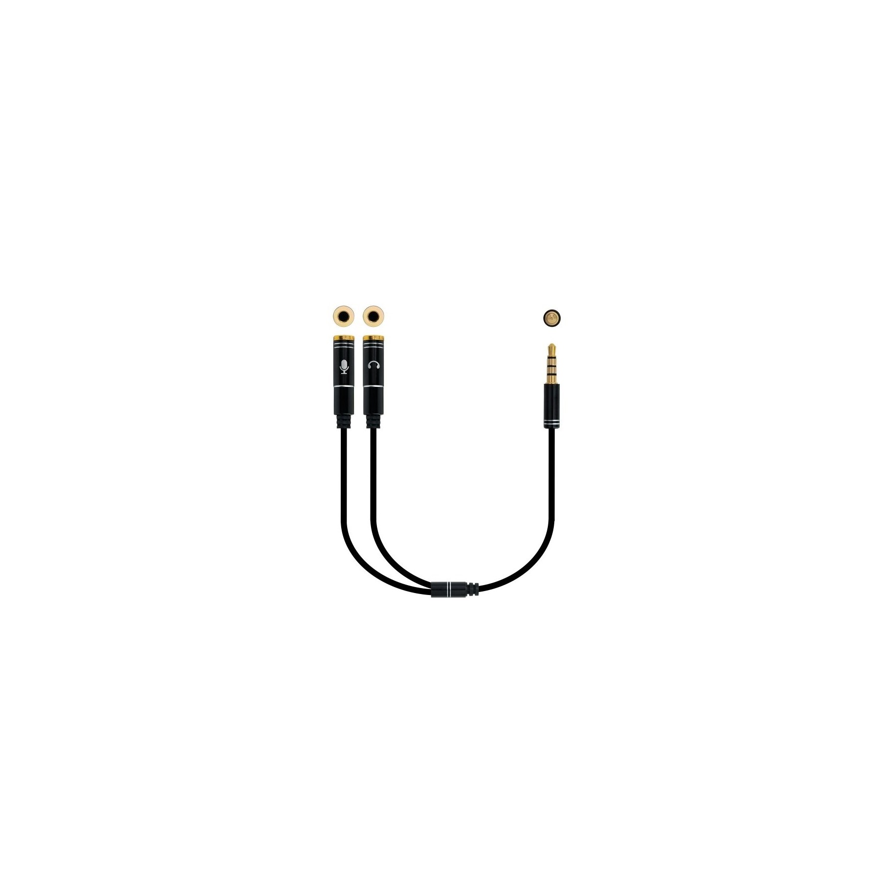 Cable Audio 1Xjack - 3.5 To 2Xjack - 3.5 0.3M