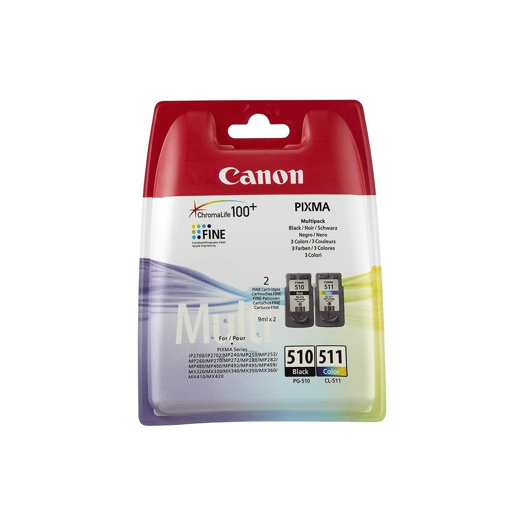 Tinta Original Canon Pg-510 / Cl-511 Multi Pack Paquete De 2