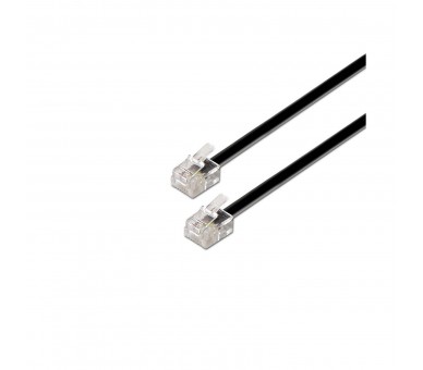 Cable De Teléfono Rj11 6P4C Aisens A143-0319/ 2M/ Negro