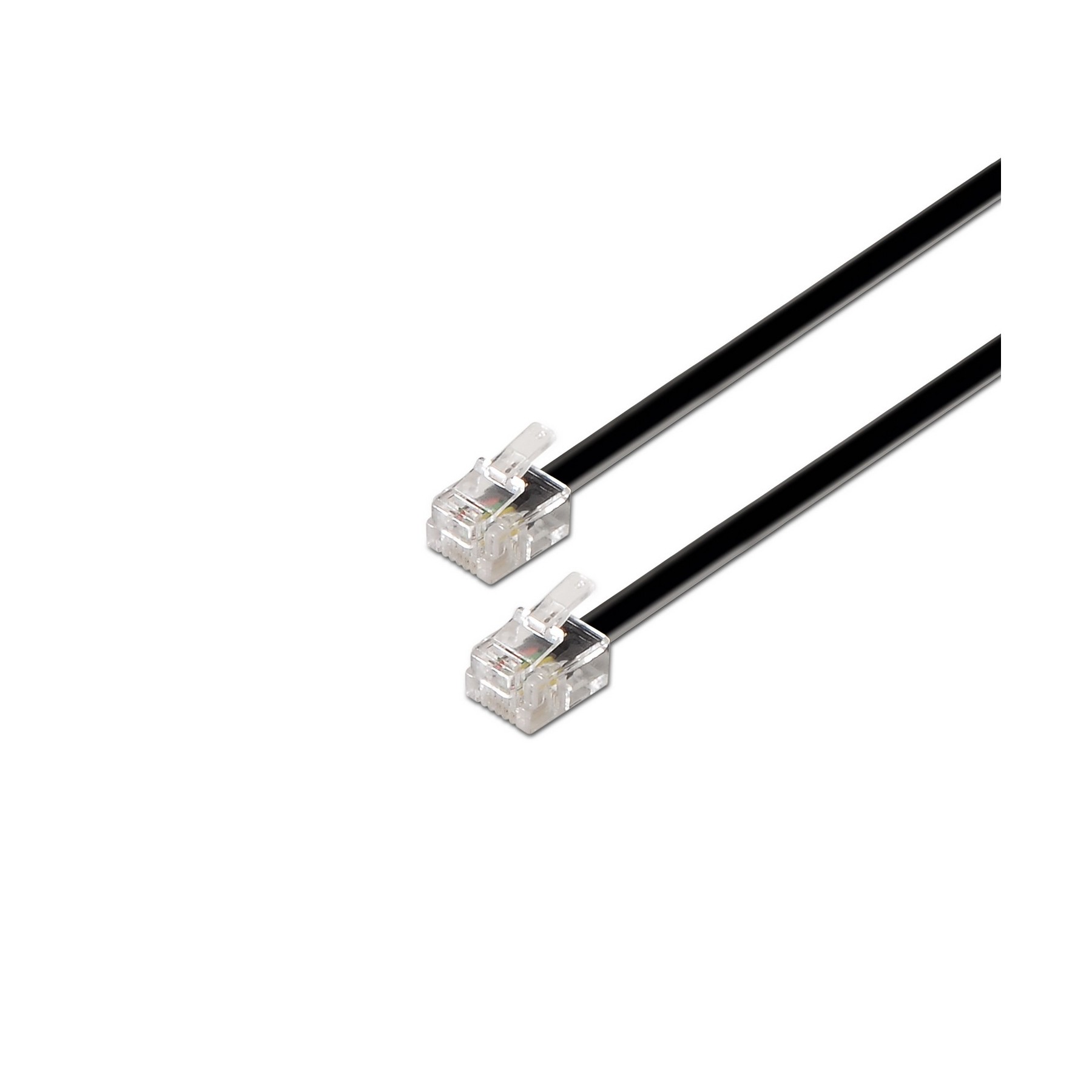 Cable De Teléfono Rj11 6P4C Aisens A143-0319/ 2M/ Negro