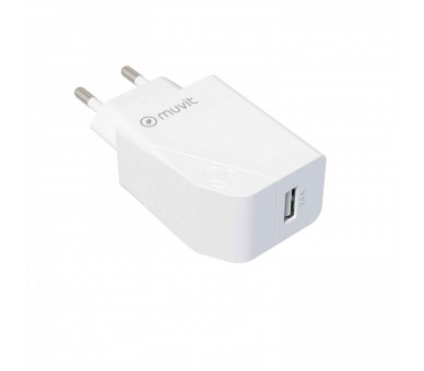 muvit for change transformador USB 2.4A 12W blanco