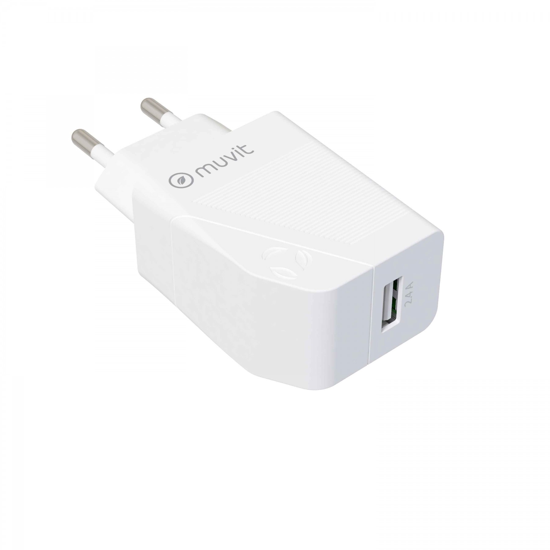 muvit for change transformador USB 2.4A 12W blanco