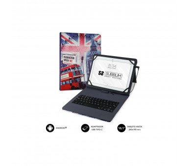 Funda Con Teclado Subblim Keytab Usb England Para Tablet De