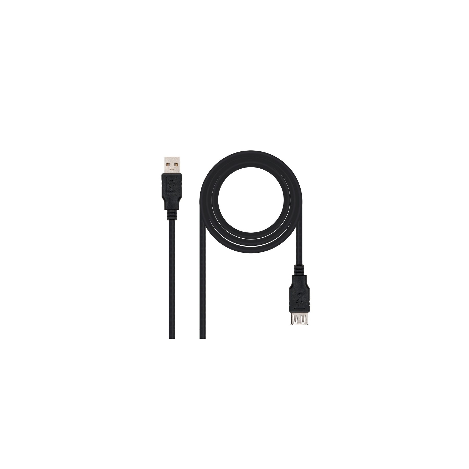 Cable Alargador Usb Nanocable 10.01.0204-Bk/ Usb Macho - Usb