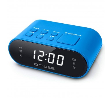 Muse M-10 Azul Radio Despertador Fm Doble Alarma Pantalla Lc