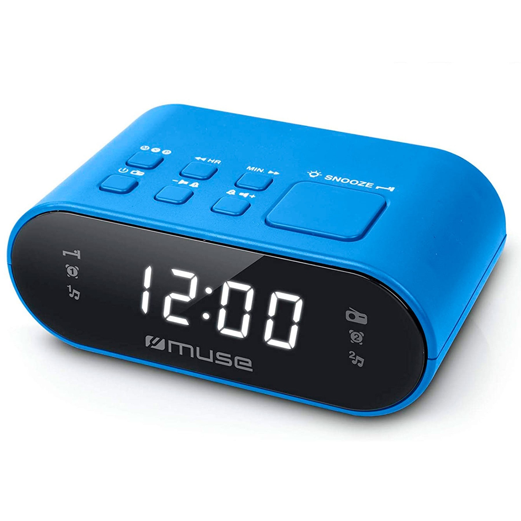 Muse M-10 Azul Radio Despertador Fm Doble Alarma Pantalla Lc