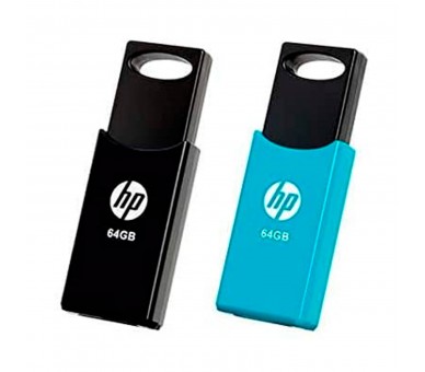 Pendrive Hp 64Gb Usb 2.0 V212W Negro/Azul Pack 2