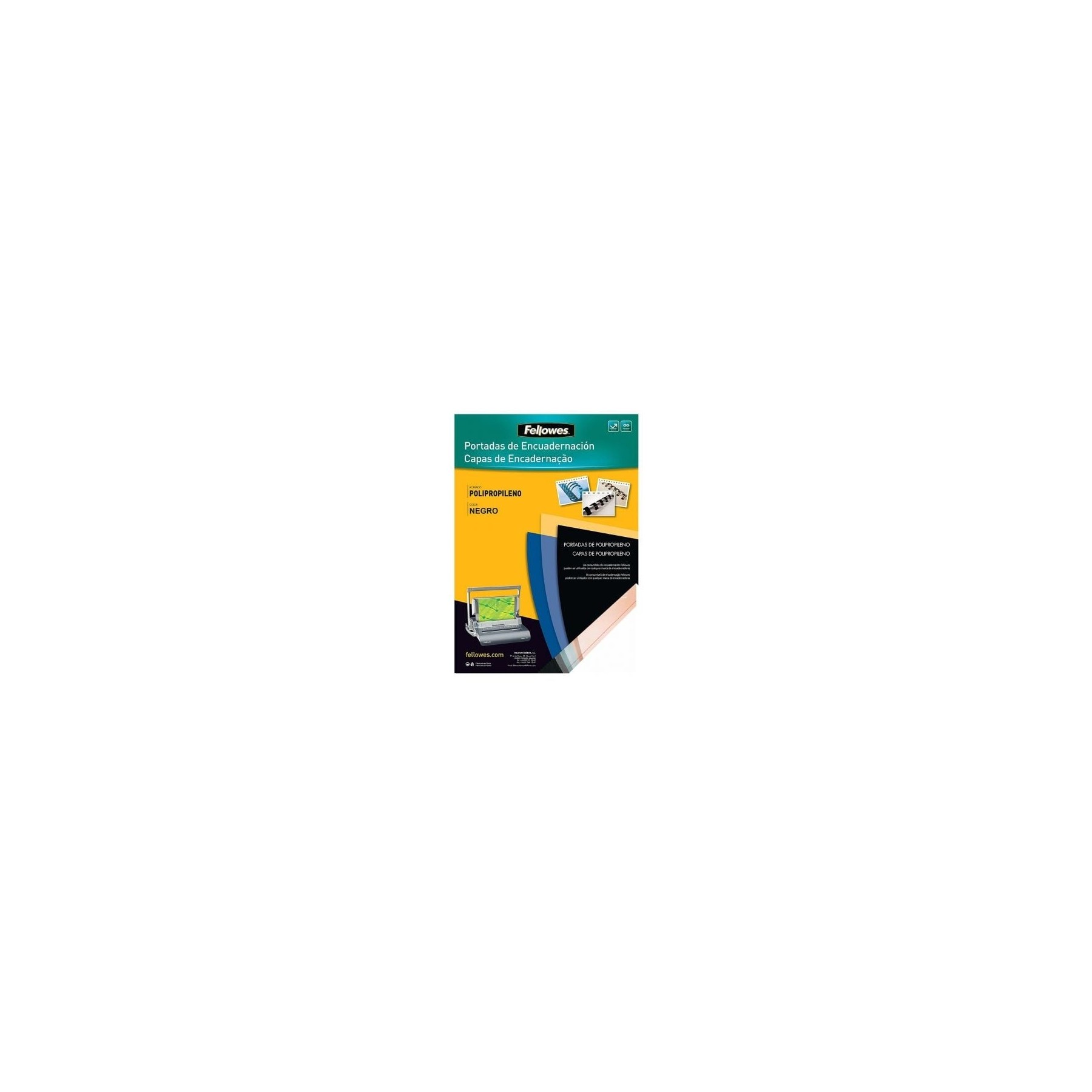 Pack 100 Portadas Polipropileno Negro 450 Micras A4 Fellowes