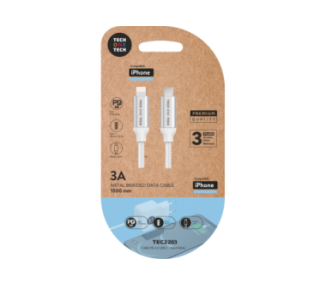 Cable Lightning A Usb(C) Tech One Tech 1M Blanco