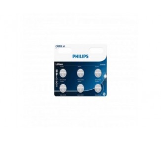 Pack De 6 Pilas De Botón Philips Cr2032/ 3V