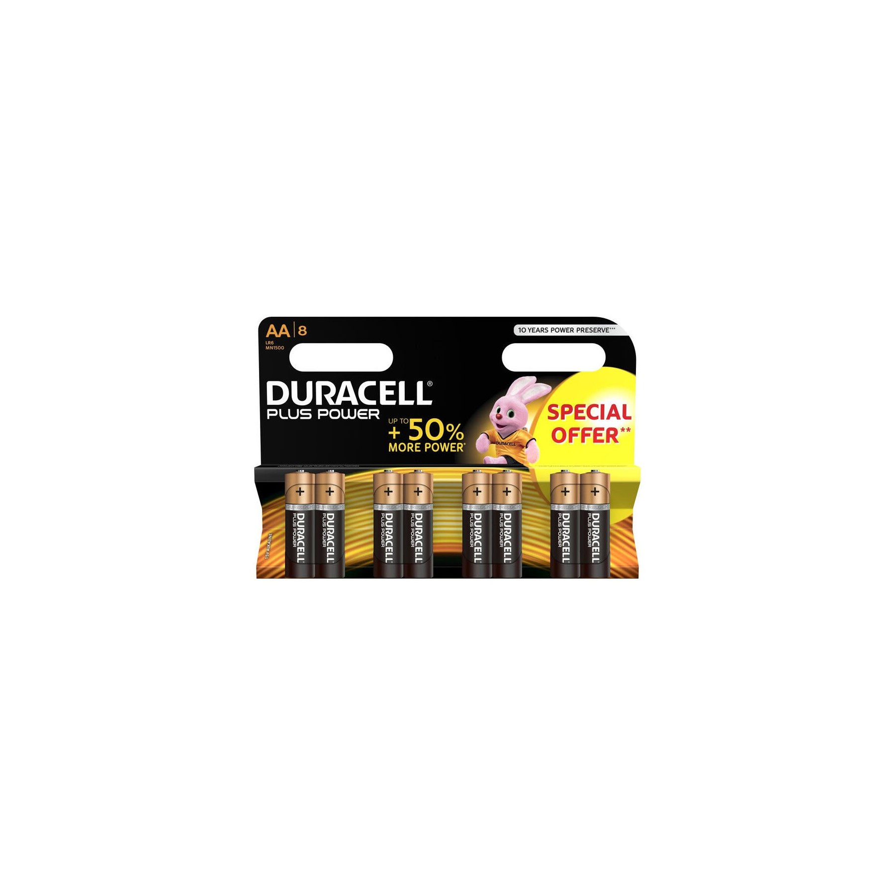 Pack De 8 Pilas Aa Duracell Plus Extra Life Lr6-Mn1500Aa8/ 1