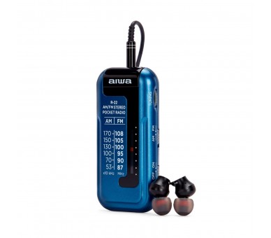 Radio Formato Mini Aiwa R-22Bl Am/Fm Hyperbass Color Azul