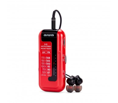 Radio Formato Mini Aiwa R-22Rd Am/Fm Hyperbass Color Rojo