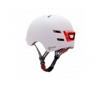 Casco Youin Homologado Color Blanco Talla M Con Led Frontal