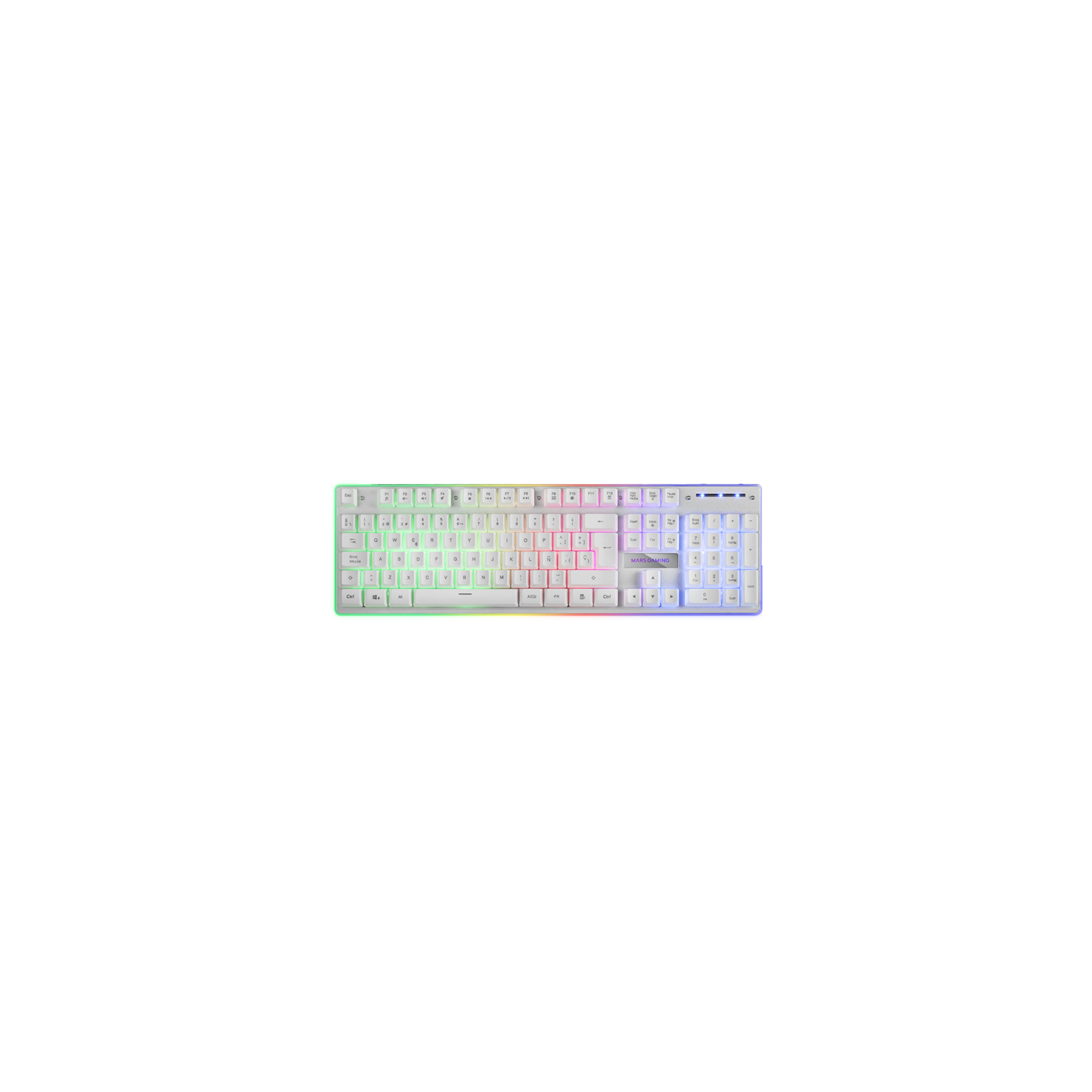 Teclado Hibrido Mecanico Blanco Mk220Es Rgb Mars Gaming