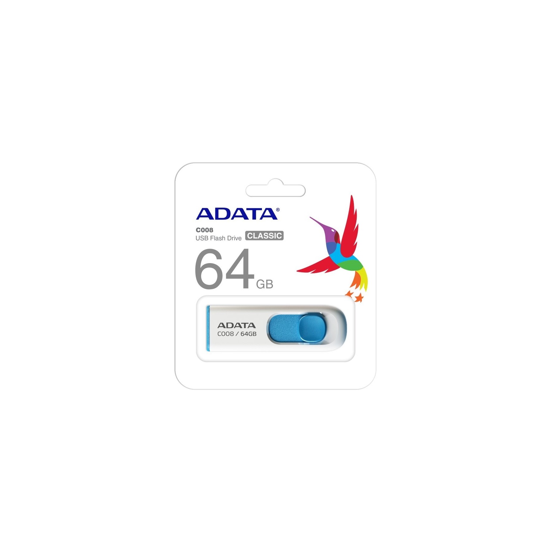 Adata Lapiz Usb C008 64Gb Usb 2.0 Blanco/Azul