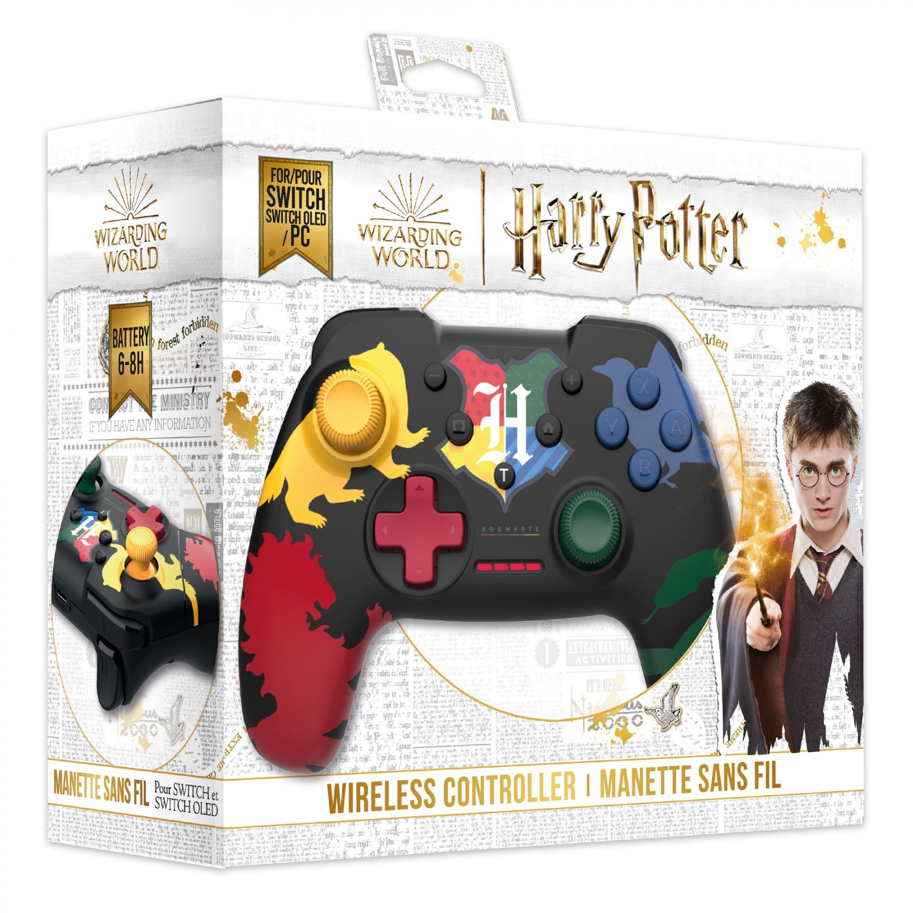 Mando Inalambrico Harry Potter Cuatro Casas Switch