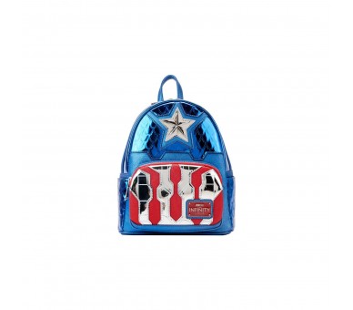 Mochila Metallic Capitan America Marvel Loungefly 26Cm