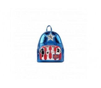 Mochila Metallic Capitan America Marvel Loungefly 26Cm