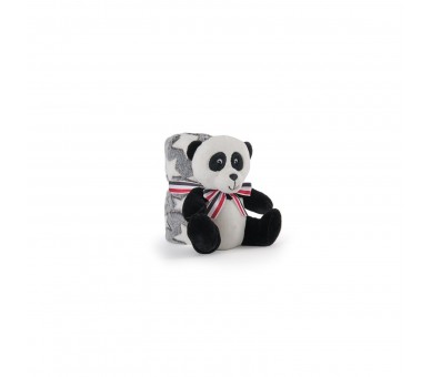 Peluche + Manta Suave Oso Panda 22Cm