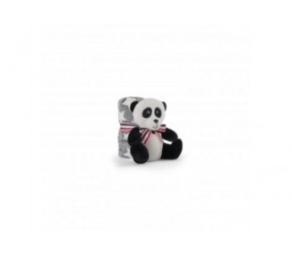 Peluche + Manta Suave Oso Panda 22Cm