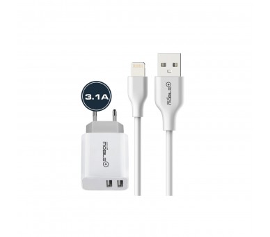 Cargador Doble Mb 1041+Cable Usb A Lightning