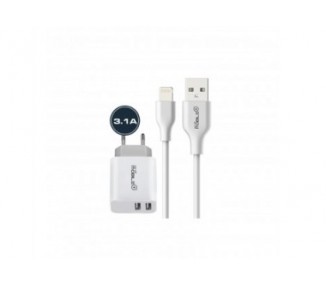 Cargador Doble Mb 1041+Cable Usb A Lightning