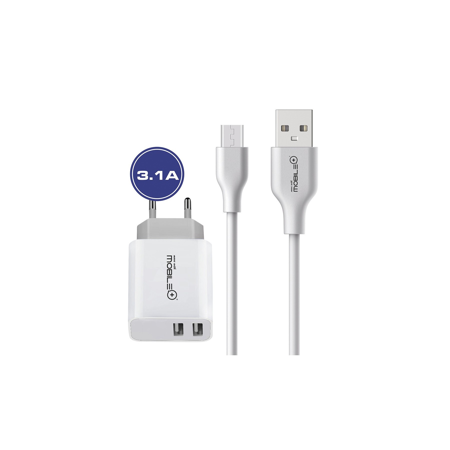 Cargador Doble Mb 1042+Cable Usb A Micro Usb