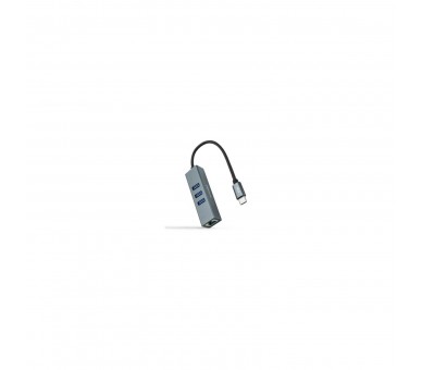 Hub Usb Tipo-C Nanocable 10.03.0408/ 3Xusb/ 1Xrj45/ Gris