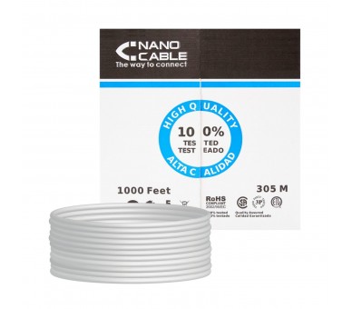 Bobina De Cable Rj45 Utp Nanocable 10.20.0304 Cat.5E/ 305M/