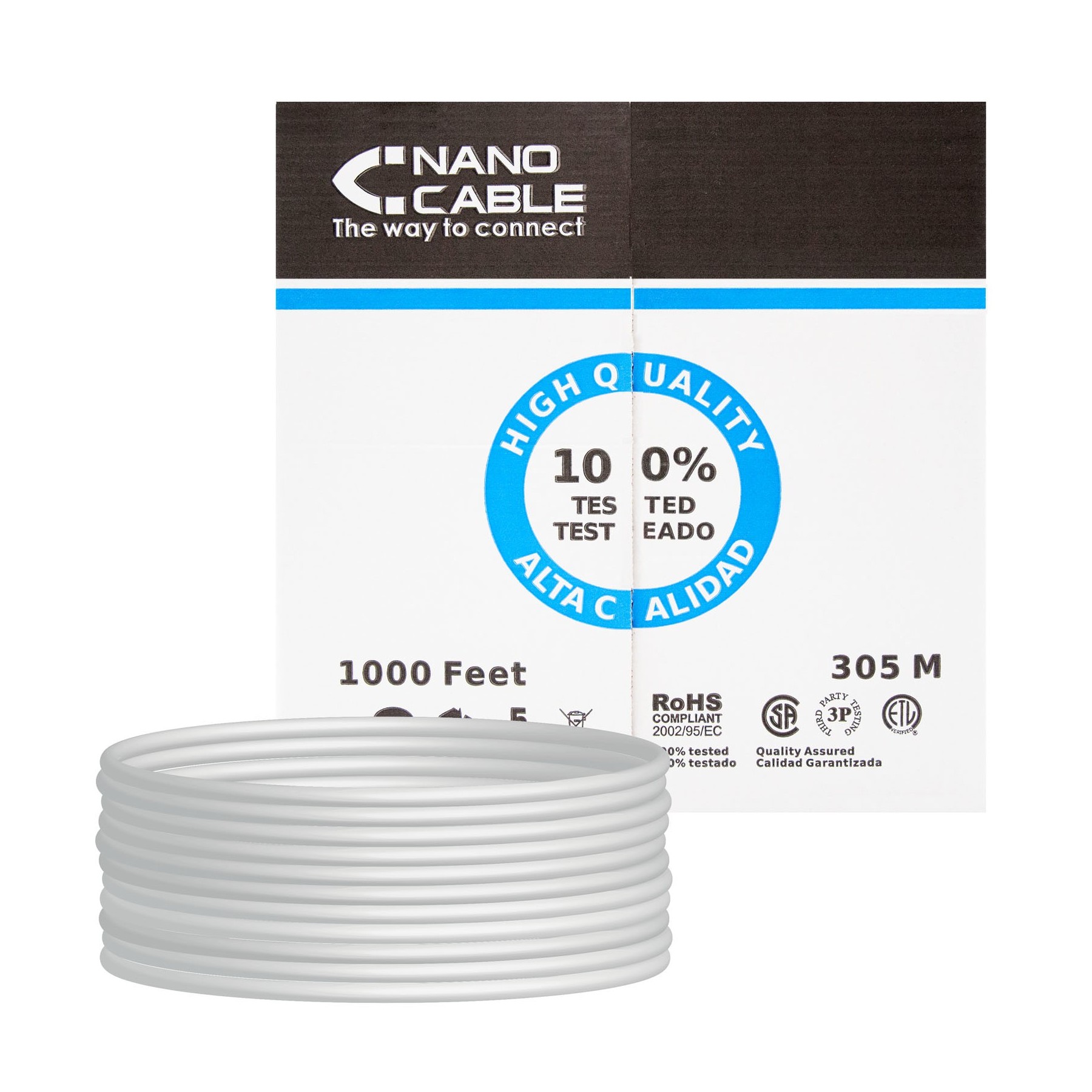 Bobina De Cable Rj45 Utp Nanocable 10.20.0304 Cat.5E/ 305M/