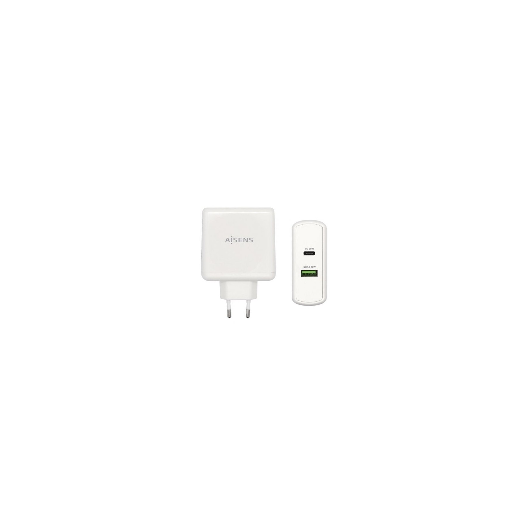 Cargador De Pared Aisens Asch-2Pd30Qc-W/ 1Xusb Tipo-C/ 1X Us