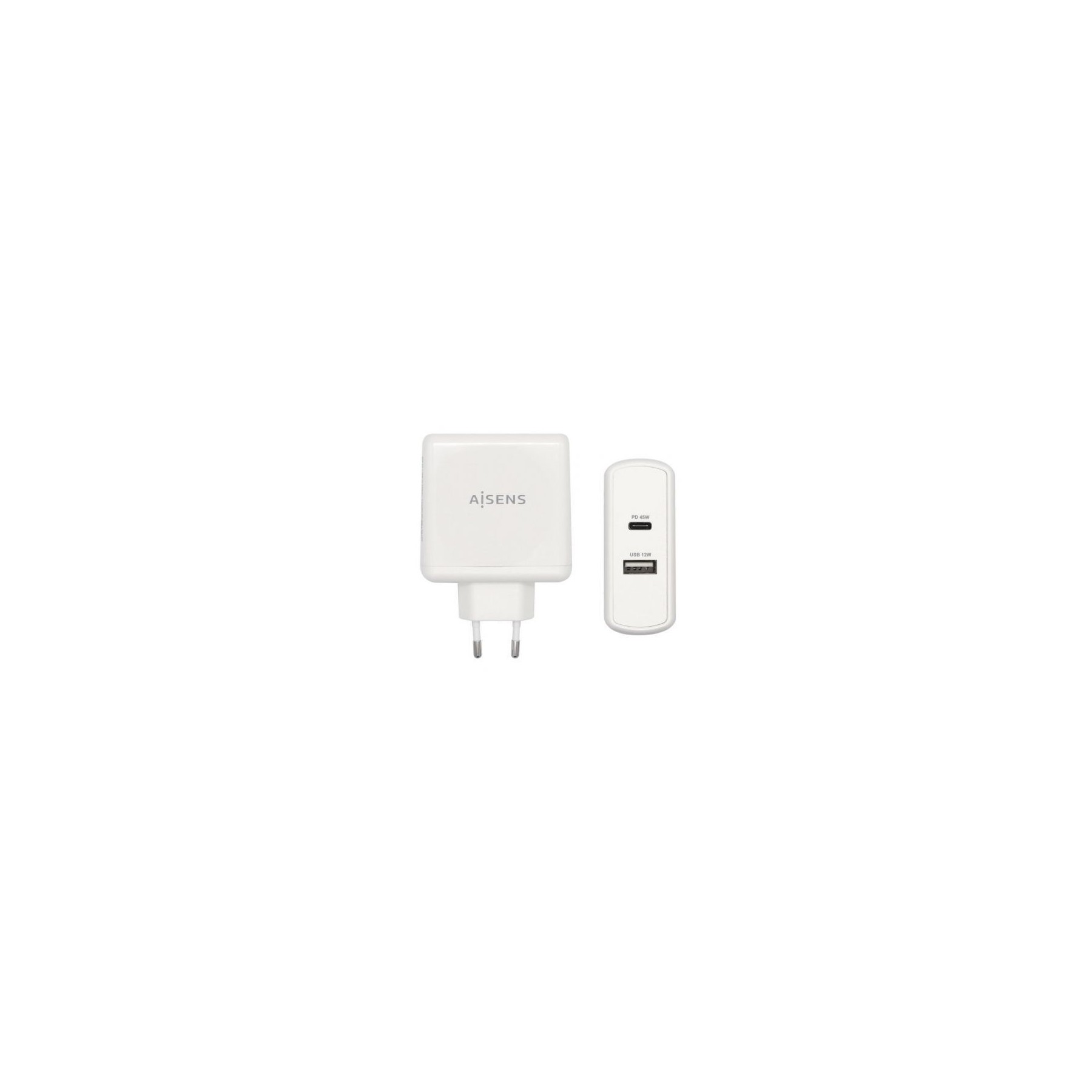 Cargador De Pared Aisens Asch-2Pd45A-W/ 1Xusb Tipo-C/ 1X Usb