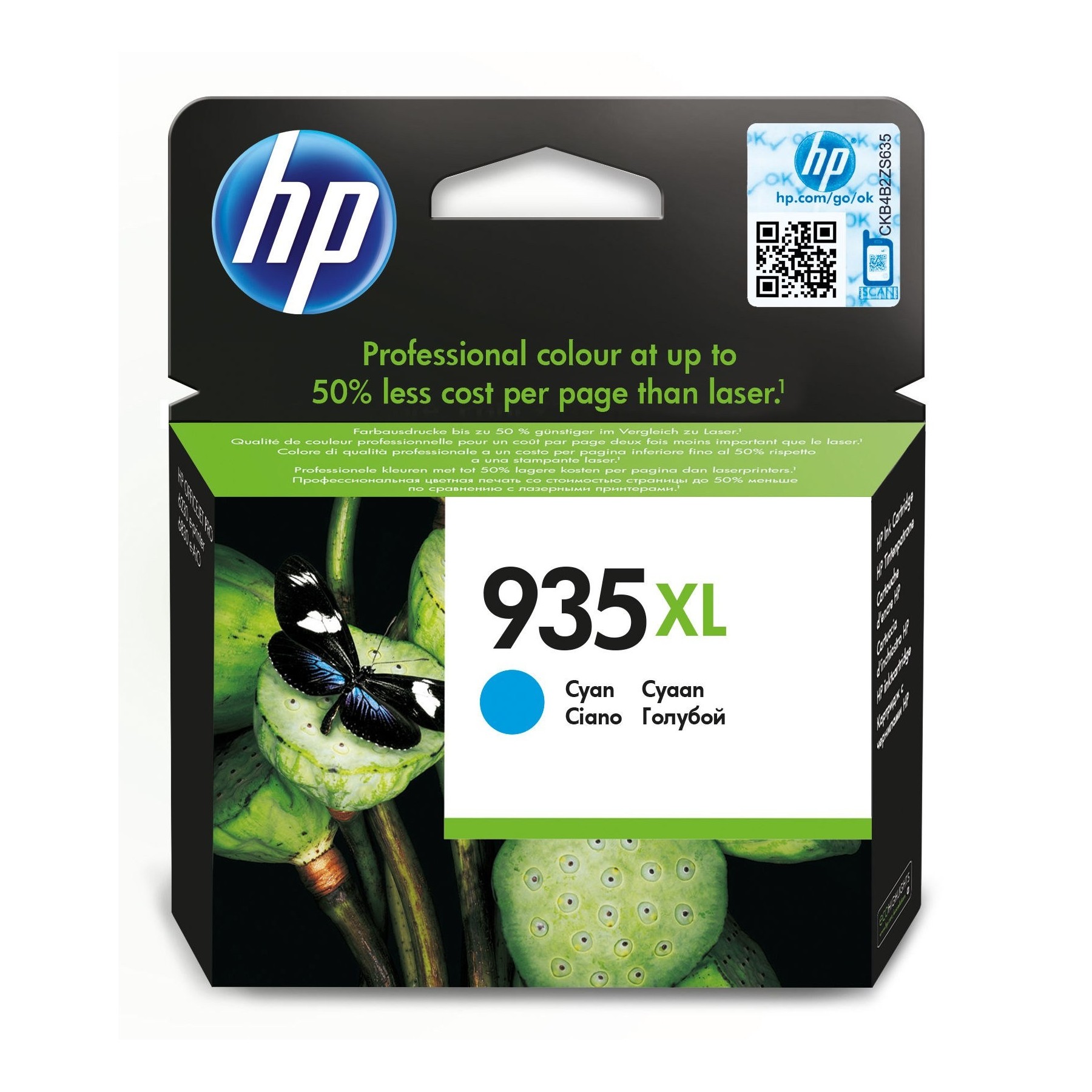 Cartucho De Tinta Original Hp Nº935 Xl Alta Capacidad/ Cian