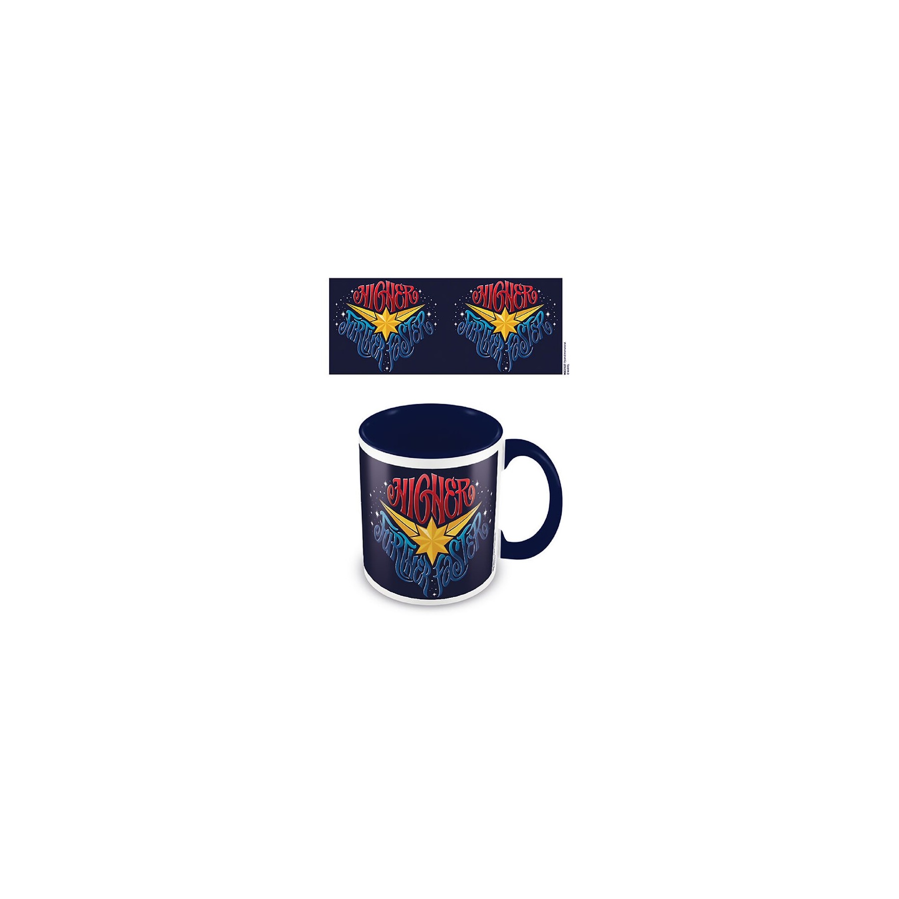 Taza Desayuno Color Capitana Marvel Higher Azul