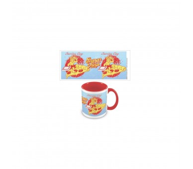 Taza Color Interno Roja Stanger Things 4 Surfer Boy Pizza