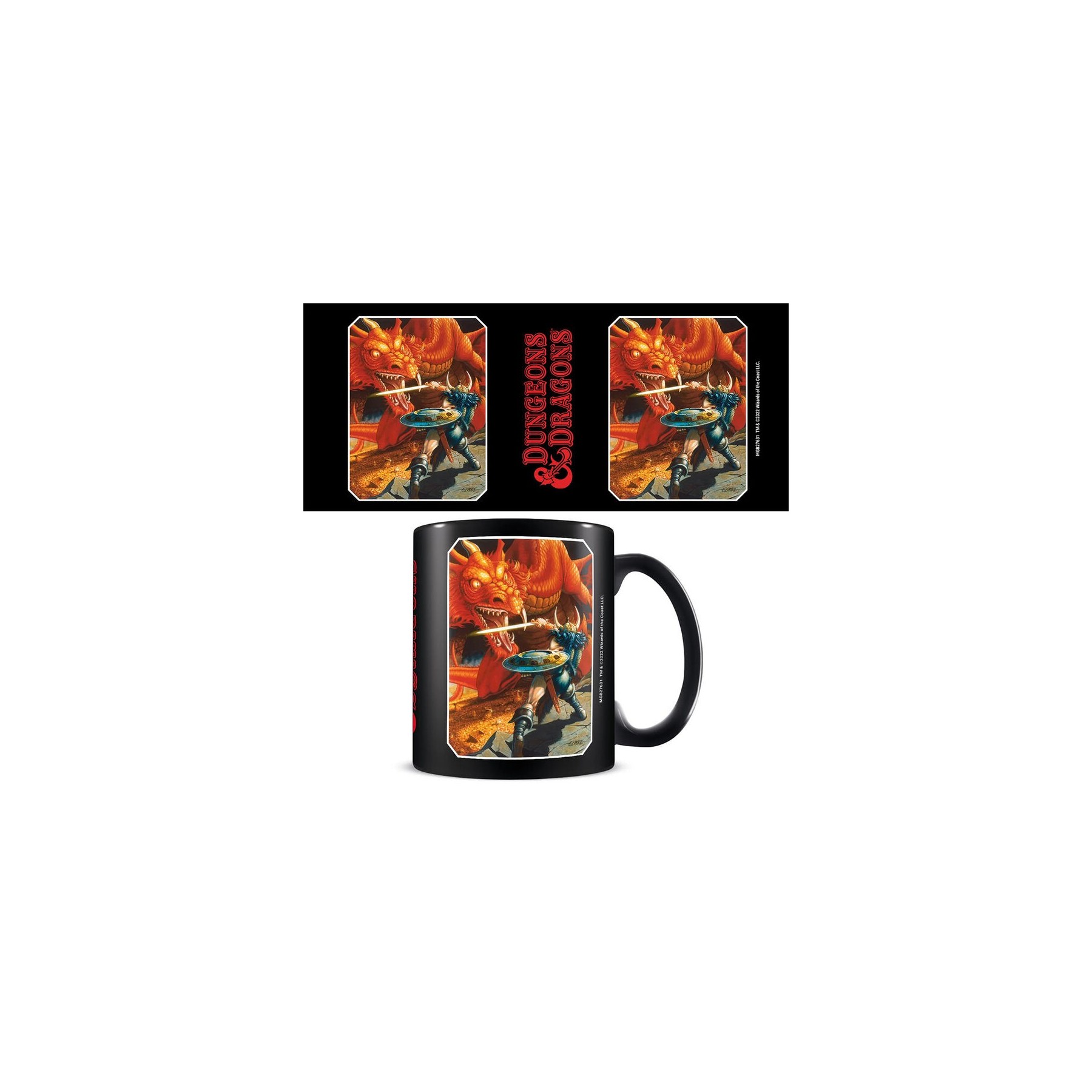 Taza Desayuno Negra Dragones Y Mazmorras Dragones Rojos