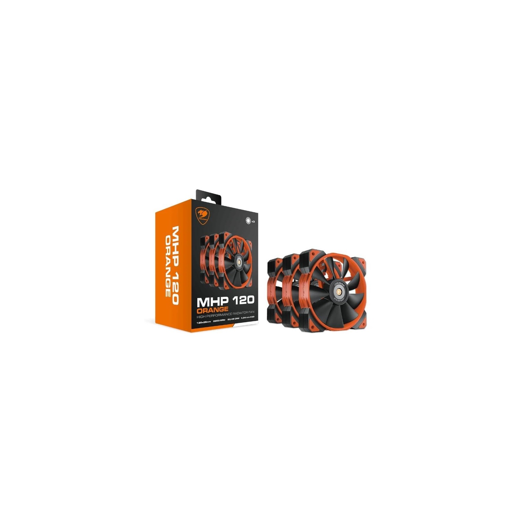 Cougar Ventilador Mhp 120 Orange Pack 3