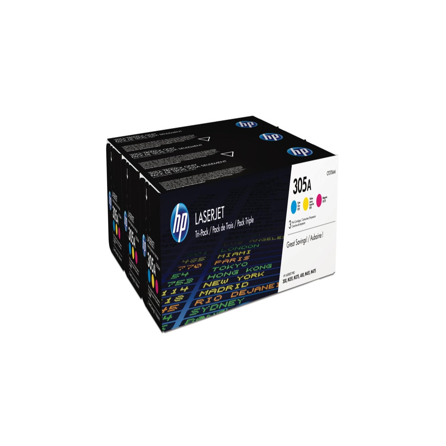 Pack Toner Cf370Am 305A Cian - Magenta - Amarillo