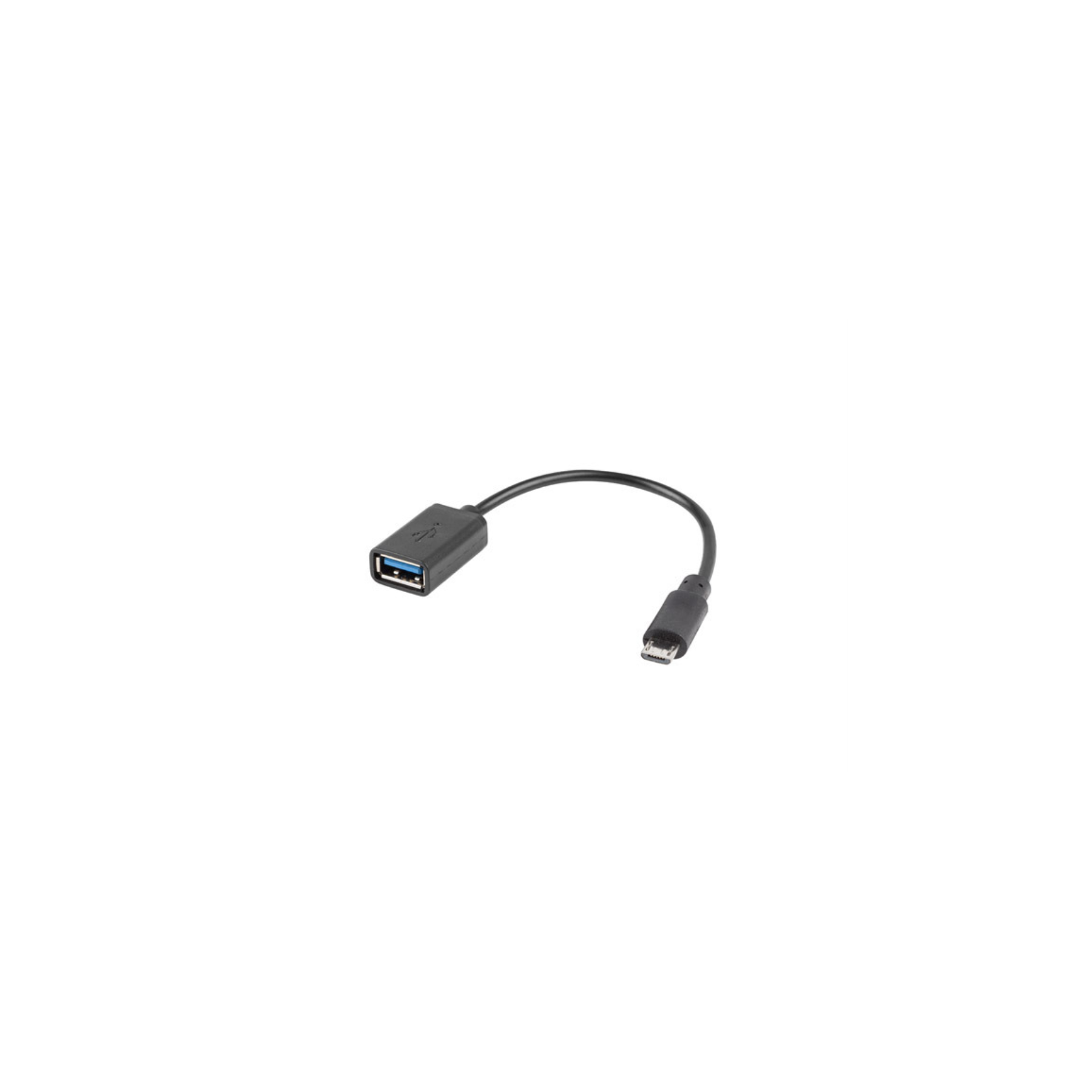 Adaptador Lanberg Otg Usb Micro(M) 2.0 A Usb - A(H) 15 Cm Ne