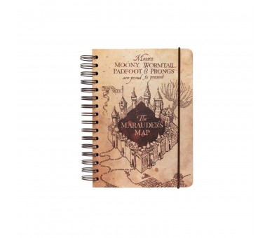 Cuaderno A5 Tapa Forrada Harry Potter Mapa Del Merodeador