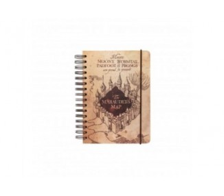 Cuaderno A5 Tapa Forrada Harry Potter Mapa Del Merodeador