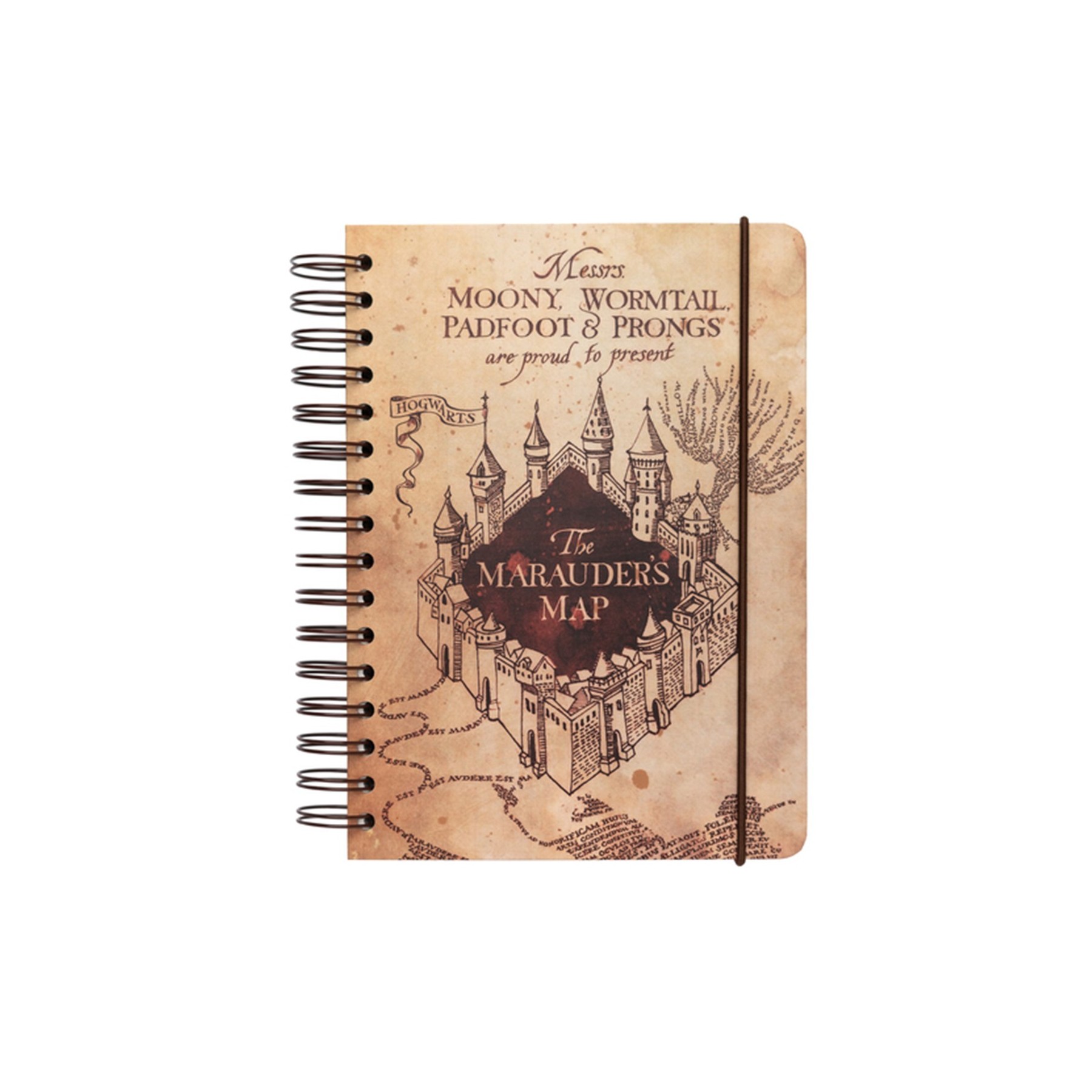 Cuaderno A5 Tapa Forrada Harry Potter Mapa Del Merodeador