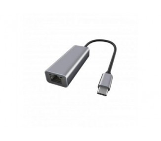 Adaptador De Red Ewent Usb Tipo C Macho A Rj45 Hembra Gris