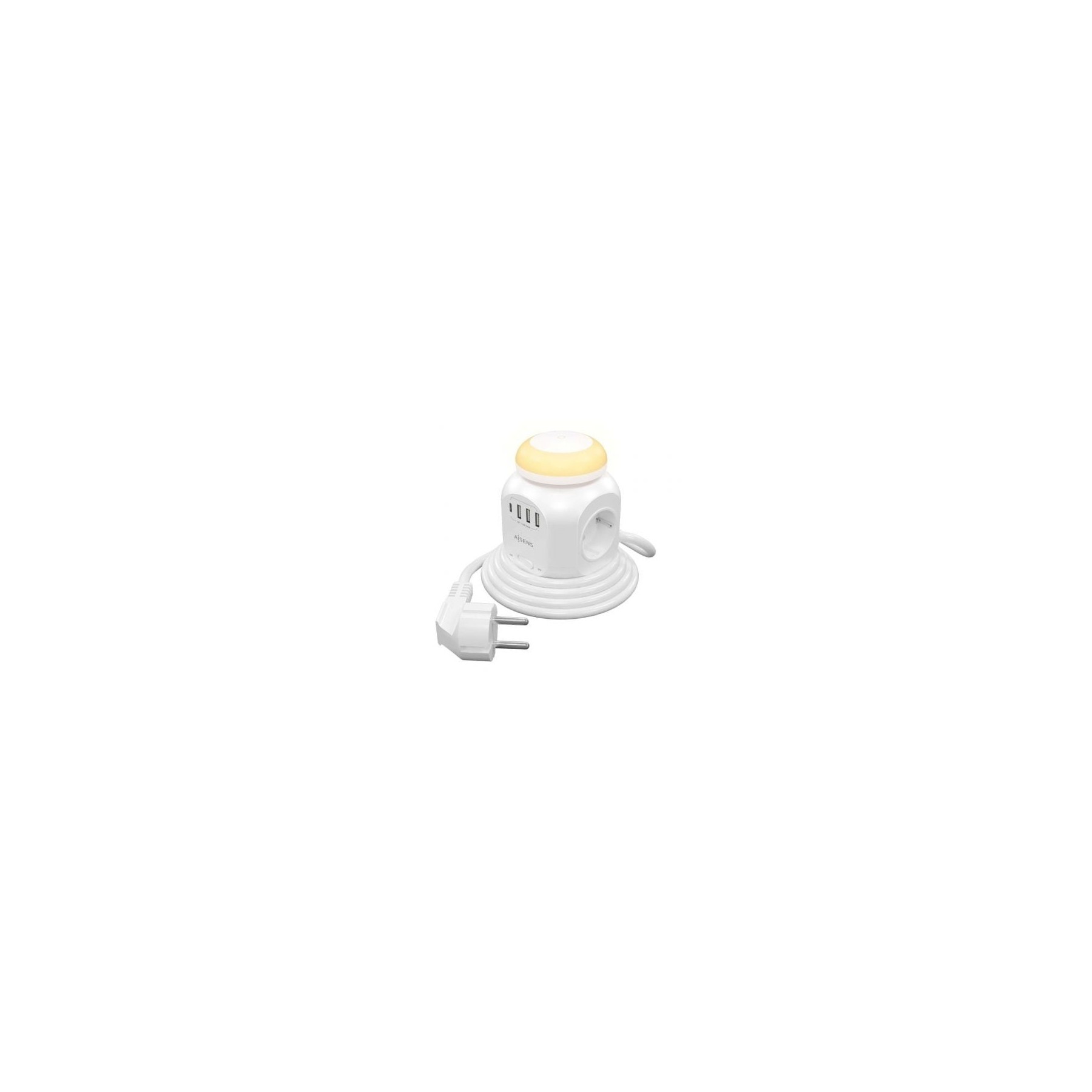 Regleta Con Interruptor Y Luz Nocturna Aisens Asps-3A1Cl01-W