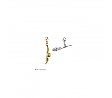 Set De 2 Charms Quidditch (Snitch Dorada Y Escoba)